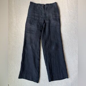 J. Crew Harbor pant in linen, black, size XS extra small